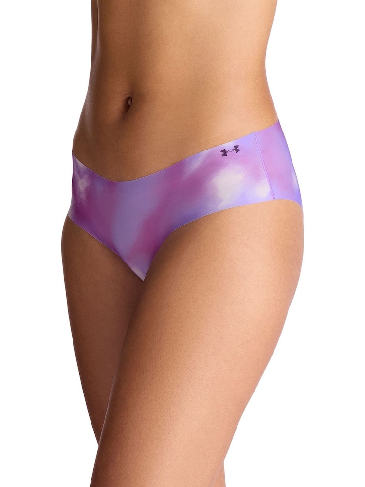 Under Armour Purple Pure Strech No Show Print Hipsters 3 Pack - Image 5 of 5
