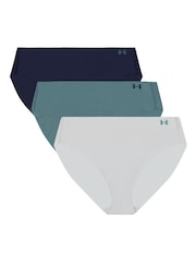 Under Armour Grey No Show Pure Stretch Bikinis 3 Pack - Image 1 of 5