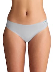 Under Armour Grey No Show Pure Stretch Bikinis 3 Pack - Image 4 of 5