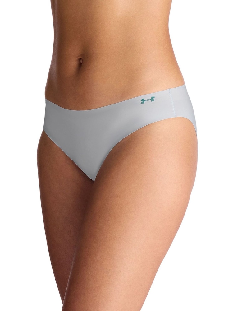 Under Armour Grey No Show Pure Stretch Bikinis 3 Pack - Image 5 of 5