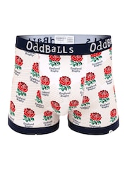 OddBalls White Mens England Rugby Union Boxer Shorts - Image 1 of 4