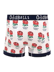 OddBalls White Mens England Rugby Union Boxer Shorts - Image 2 of 4