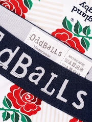 OddBalls White Mens England Rugby Union Boxer Shorts - Image 3 of 4