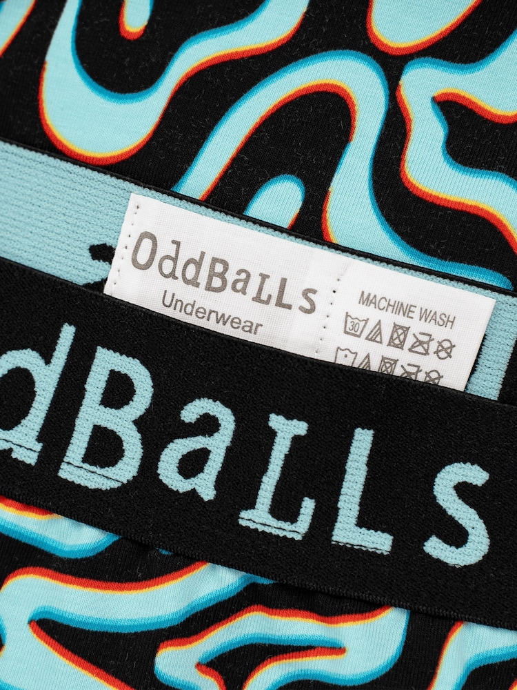 OddBalls Blue Mens Neon Lava Boxer Shorts - Image 4 of 4