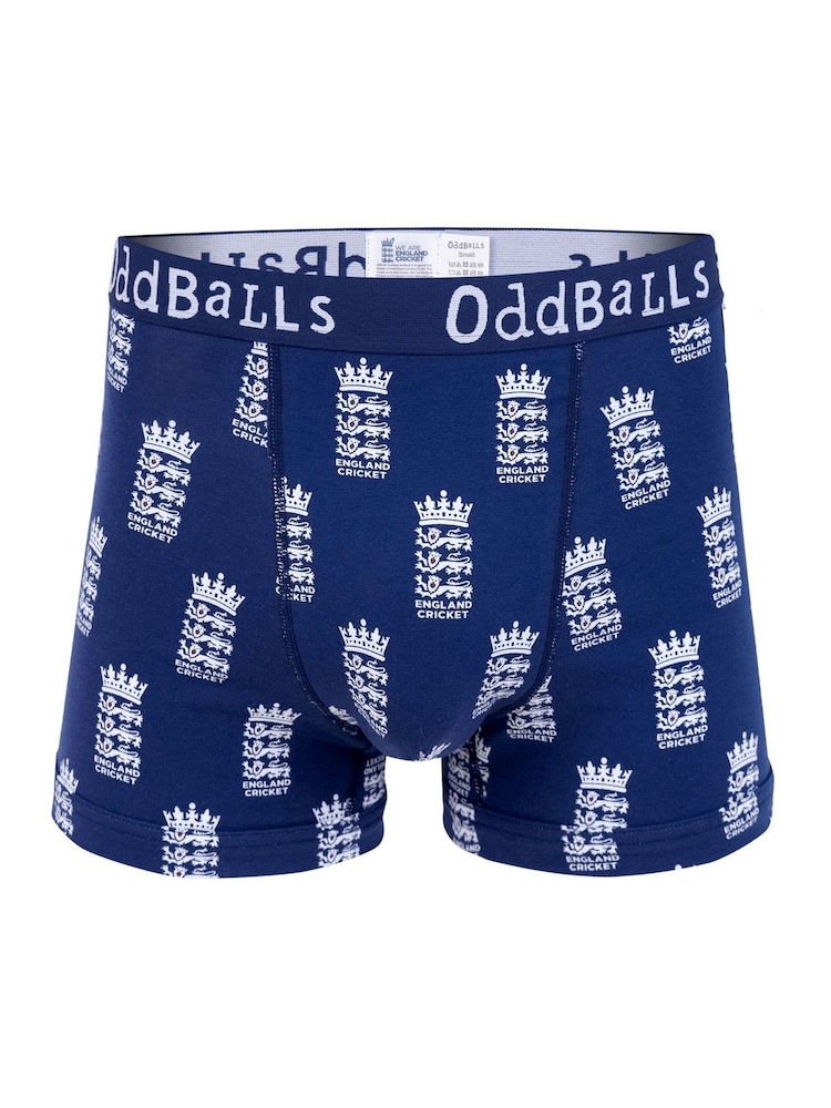 OddBalls Blue Mens England Cricket Boxer Shorts - Image 1 of 4