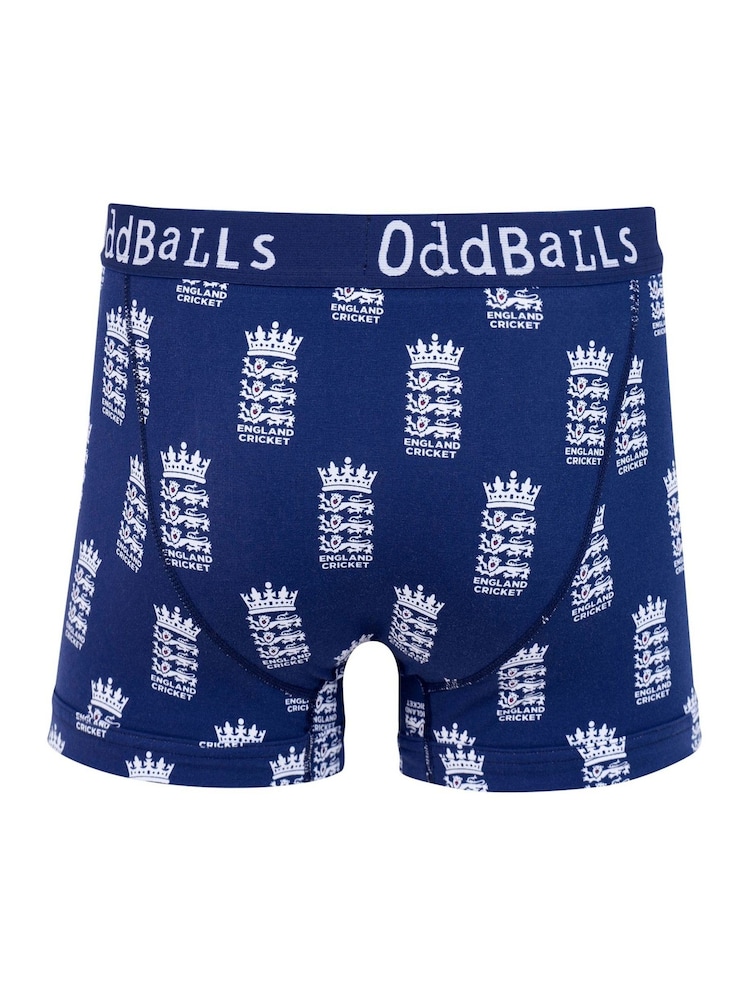 OddBalls Blue Mens England Cricket Boxer Shorts - Image 2 of 4