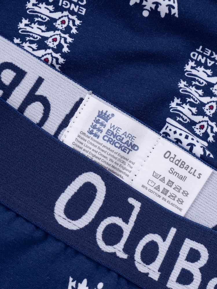 OddBalls Blue Mens England Cricket Boxer Shorts - Image 4 of 4