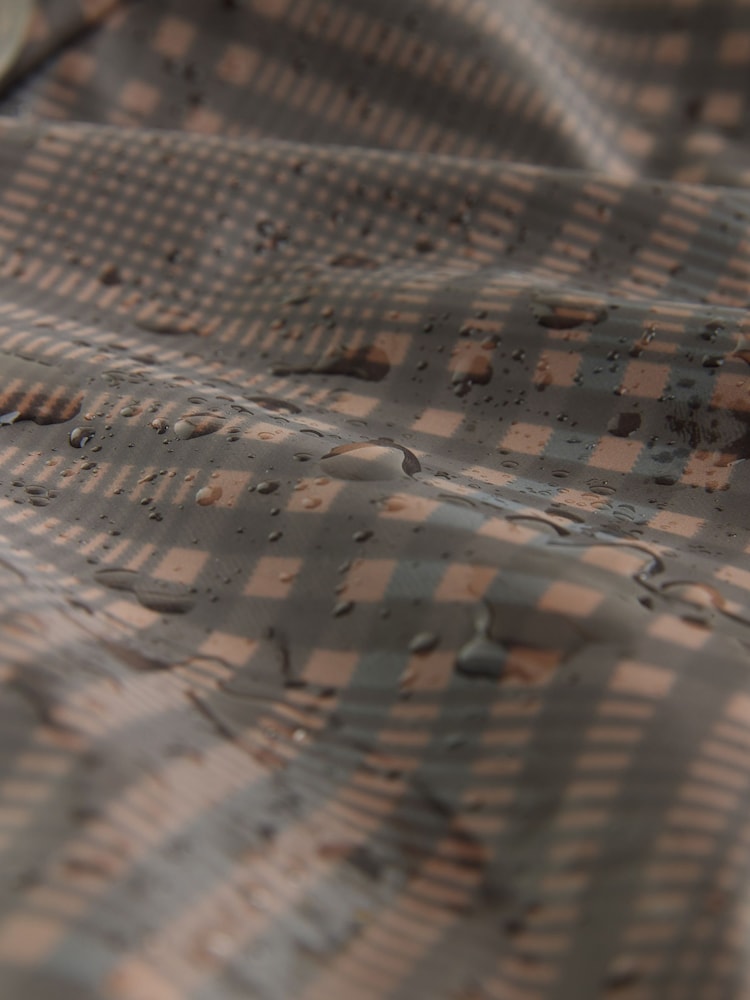 Brown Check Rubber Rain Jacket - Image 10 of 10 Brown Check Rubber Rain Jacket - Image 10 of 10