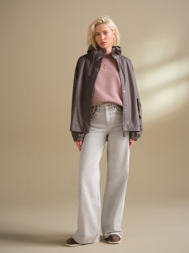 Brown Check Rubber Rain Jacket - Image 2 of 10
