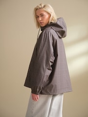 Brown Check Rubber Rain Jacket - Image 3 of 10