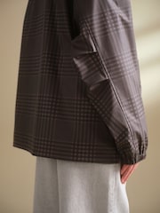 Brown Check Rubber Rain Jacket - Image 5 of 10