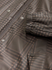 Brown Check Rubber Rain Jacket - Image 8 of 10
