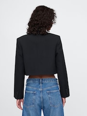 Gap Black Cropped Blazer Jacket - Image 2 of 5