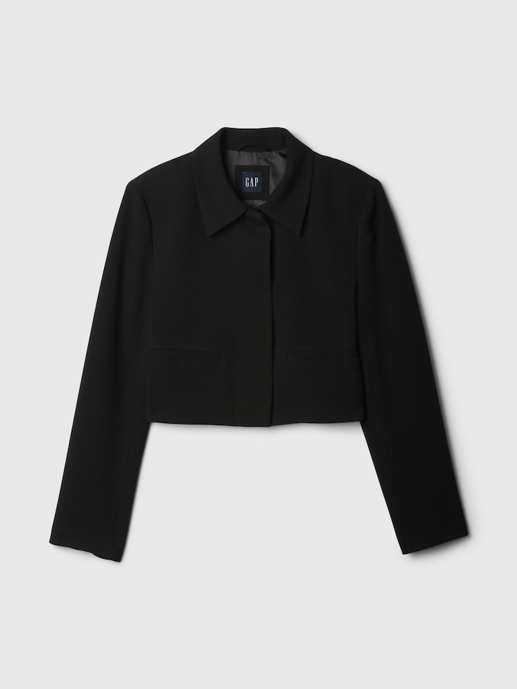 Gap Black Cropped Blazer Jacket - Image 5 of 5