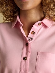 Joules Delaney Pink Long Sleeve Sueded Jersey Deckshirt - Image 5 of 11