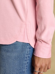 Joules Delaney Pink Long Sleeve Sueded Jersey Deckshirt - Image 8 of 11
