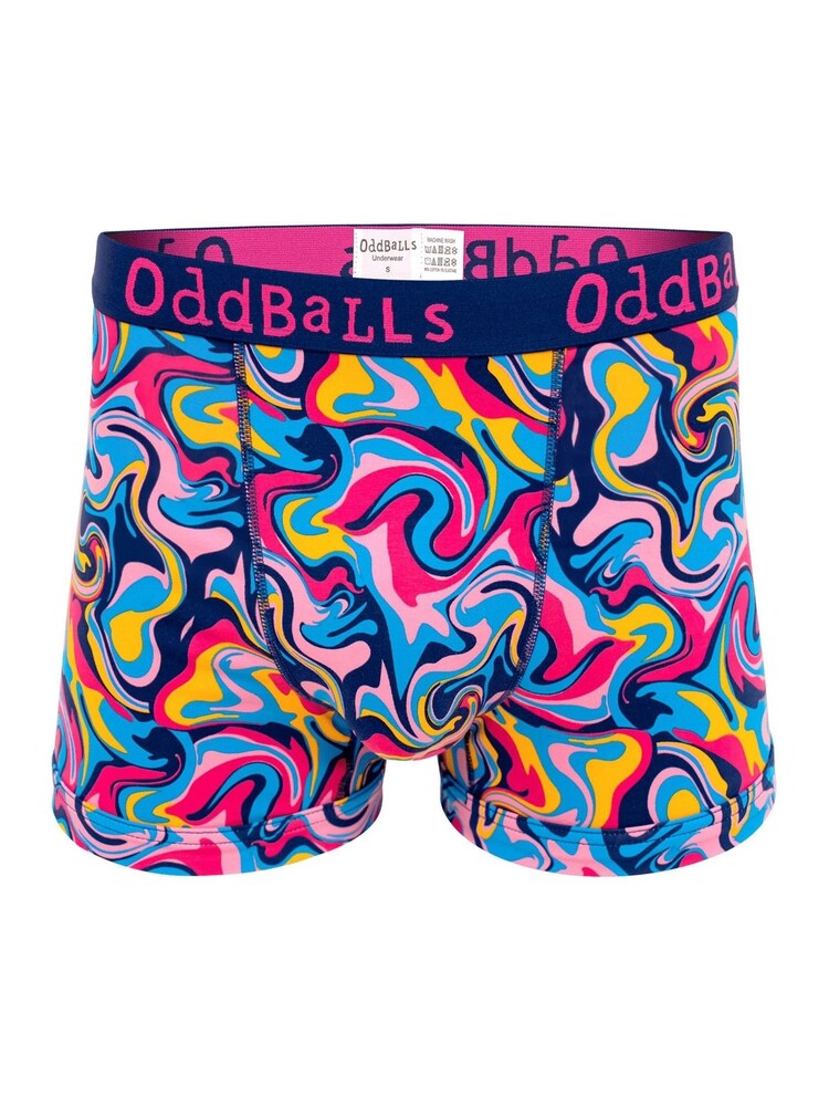OddBalls Pink Mens Ripple Boxer Shorts - Image 1 of 4