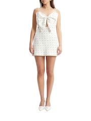 Bardot White Vieda Linen Bow Mini Dress - Image 5 of 5