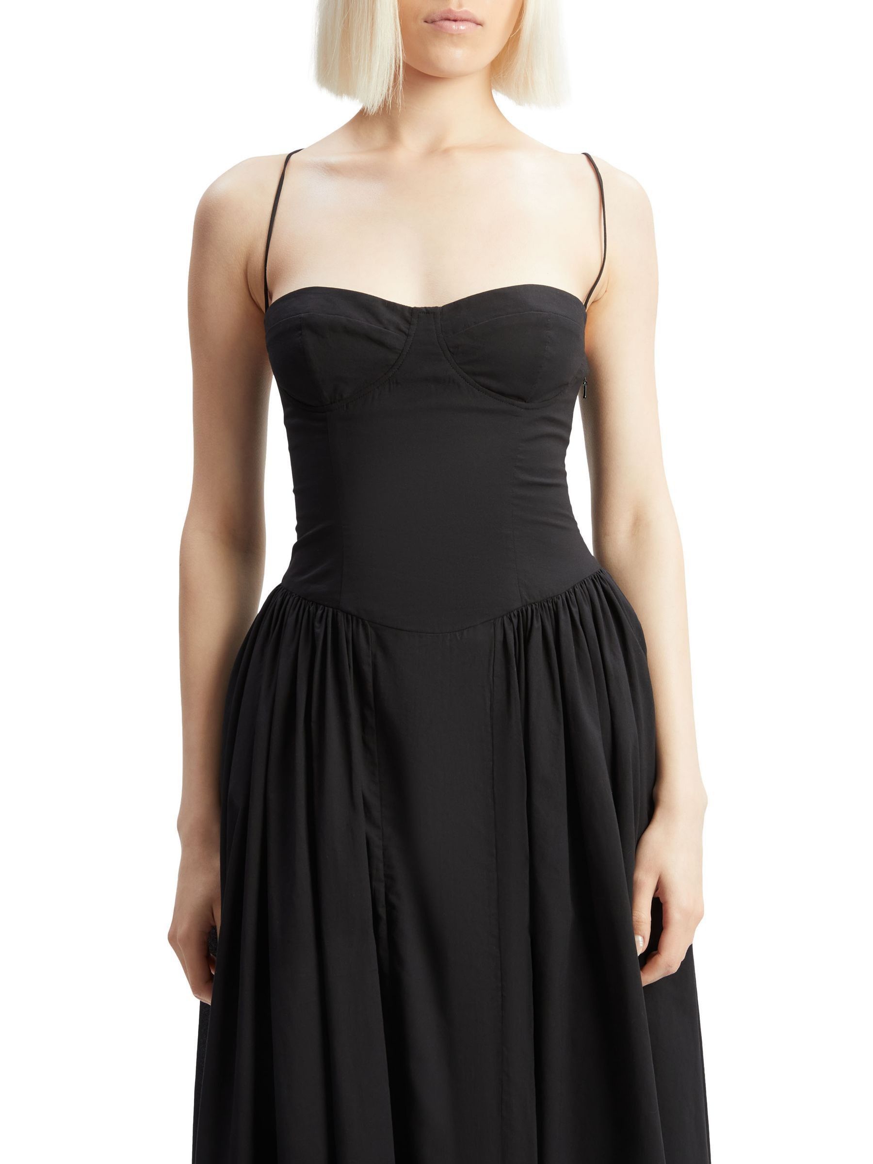 Saskia | Black Bardot-Neck Maxi Dress