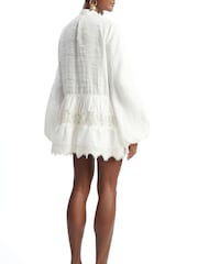 Bardot White Antonia Lace Trim Mini Dress - Image 2 of 5