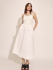 Bardot White Bryony Lace Poplin Midi Dress - Image 1 of 1