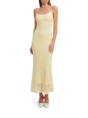 Bardot Yellow Adoni Mesh Midi Dress - Image 4 of 5