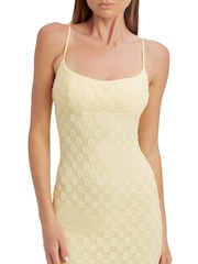 Bardot Yellow Adoni Mesh Midi Dress - Image 5 of 5