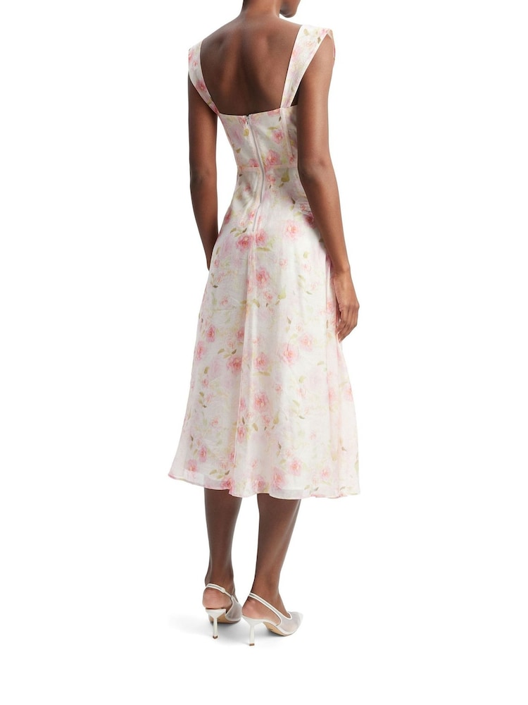 Bardot Pink Esra Printed Midi Dress - Image 2 of 6