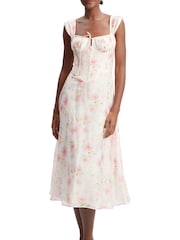 Bardot Pink Esra Printed Midi Dress - Image 4 of 6
