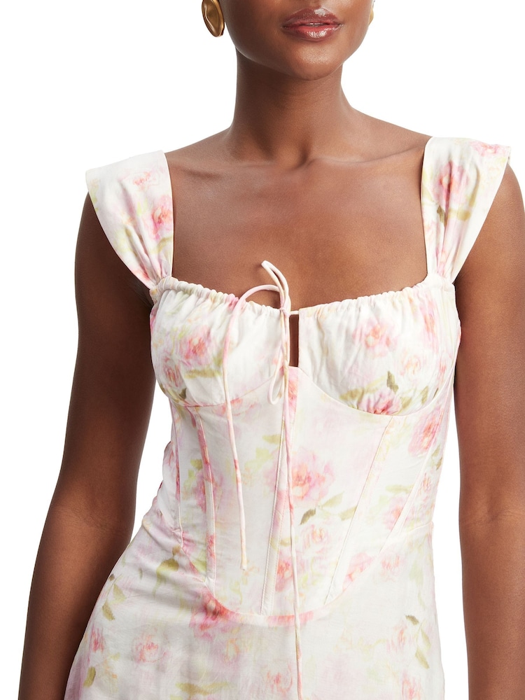 Bardot Pink Esra Printed Midi Dress - Image 5 of 6