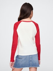 Gap Red Minnie Mouse Disney Raglan Long Sleeve T-Shirt (4-13yrs) - Image 2 of 5