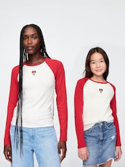 Gap Red Minnie Mouse Disney Raglan Long Sleeve T-Shirt (4-13yrs) - Image 3 of 5