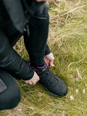 DLX Black Female Riona Hiking Black Trainers - Image 2 of 3