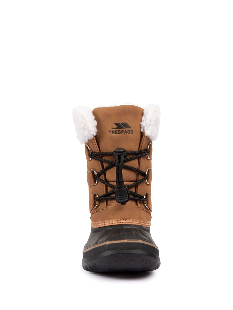 Trespass Kids Unisex Bodhi Brown Snow Boots - Image 2 of 2