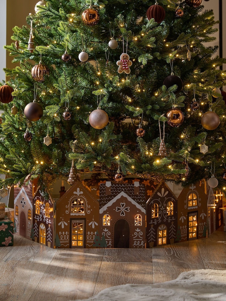 Gingerbread Lit Wooden Tree Skirt - Image 1 of 2