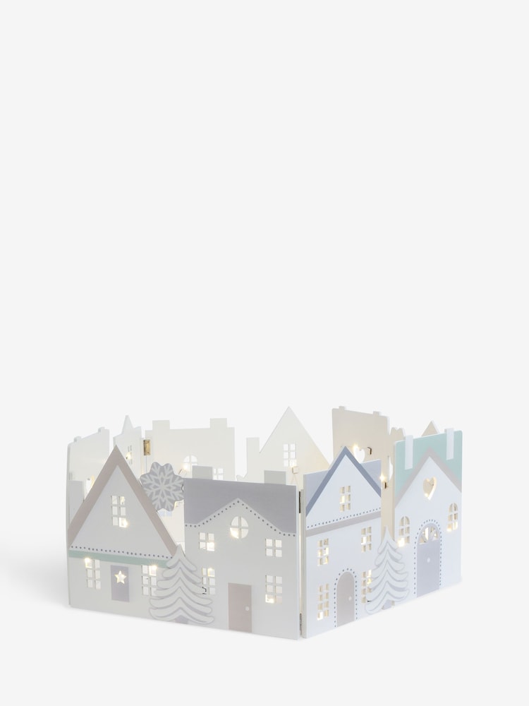 Snowy Lit Wooden Christmas Tree Skirt - Image 2 of 5