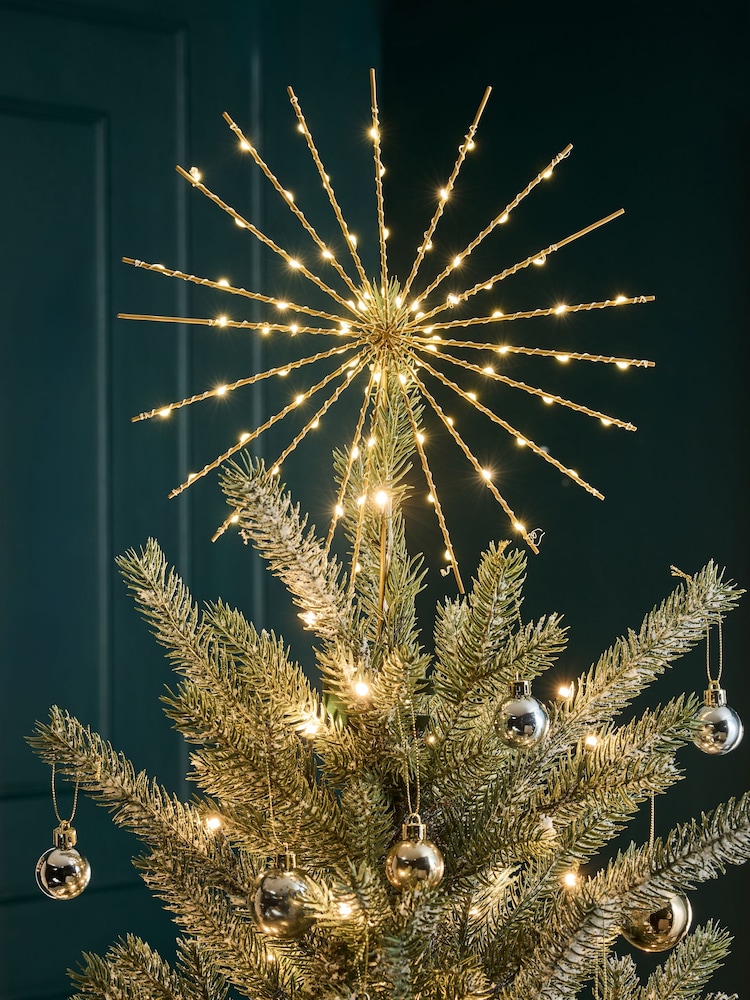 Gold Light Up Starburst Christmas Tree Topper - Image 1 of 3