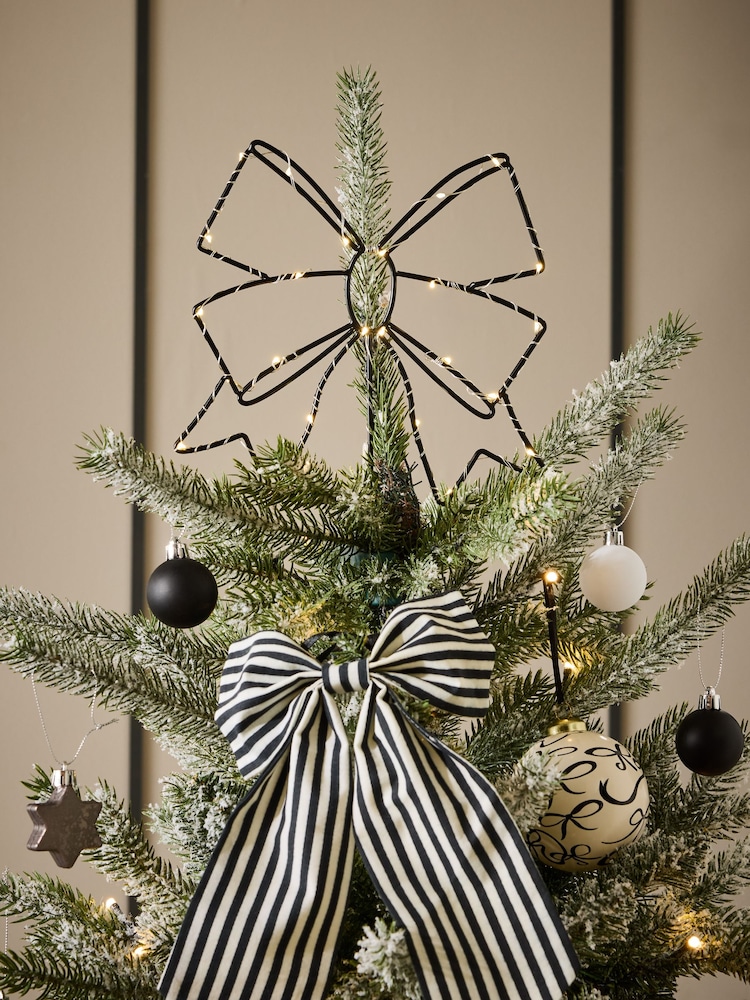 Black Light Up Bow Christmas Tree Topper - Image 1 of 4