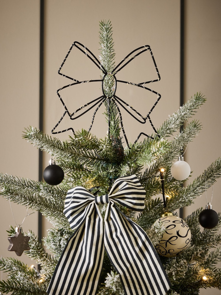 Black Light Up Bow Christmas Tree Topper - Image 2 of 4