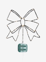 Black Light Up Bow Christmas Tree Topper - Image 4 of 4