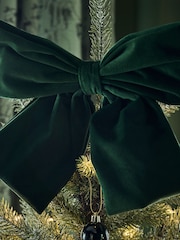 Green Velvet Christmas Bow Tree Topper - Image 3 of 5