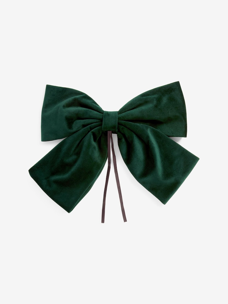 Green Velvet Christmas Bow Tree Topper - Image 5 of 5