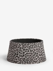 Grey Leopard Print Borg Christmas Tree Skirt - Image 3 of 4