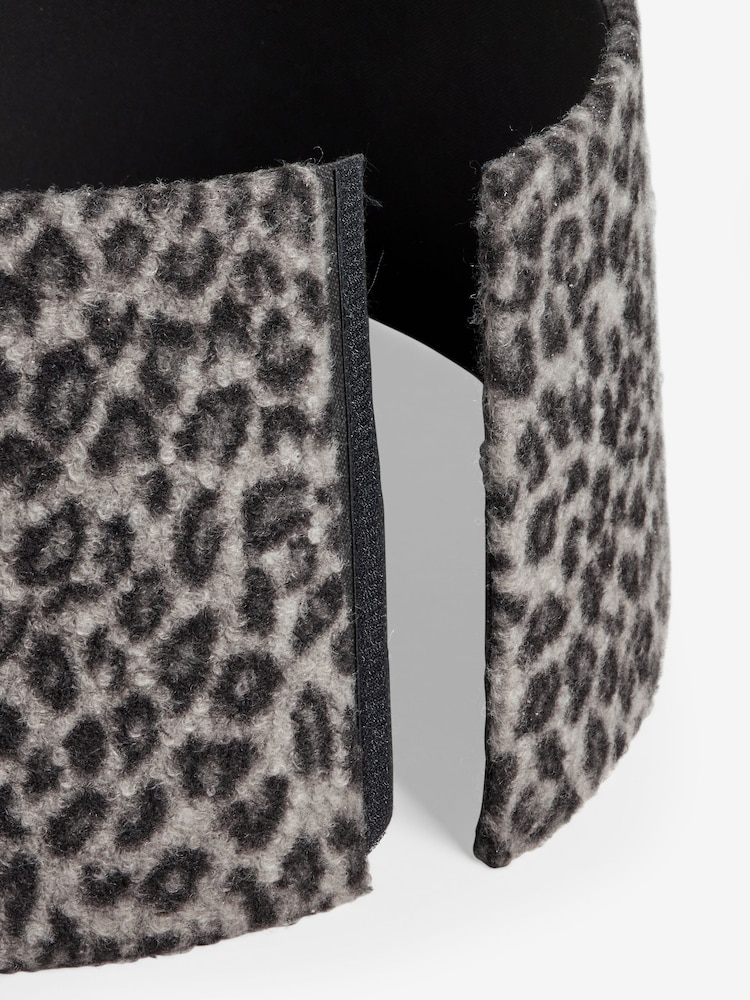 Grey Leopard Print Borg Christmas Tree Skirt - Image 4 of 4