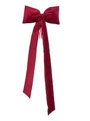 Burgundy Red Velvet Christmas Bow Tree Topper - Image 3 of 3