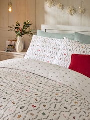Natural Icons Christmas Brushed Duvet Cover and Pillowcase Set - Image 2 of 6