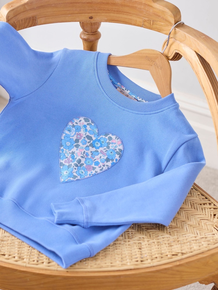 Trotters London Liberty Print Betsy Heart Sweatshirt - Image 1 of 3
