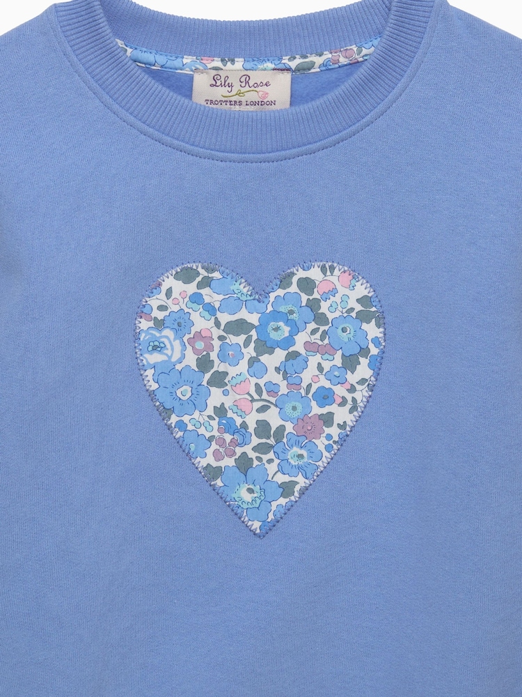 Trotters London Liberty Print Betsy Heart Sweatshirt - Image 3 of 3 Trotters London Liberty Print Betsy Heart Sweatshirt - Image 3 of 3