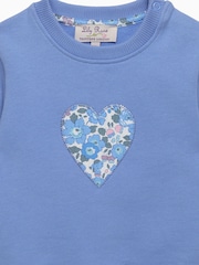 Trotters London Blue Little Liberty Betsy Heart Sweatshirt - Image 3 of 3