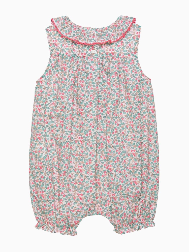 Trotters London Little Multi Liberty Print Coco Cherry Rompersuit - Image 2 of 3 Trotters London Little Multi Liberty Print Coco Cherry Rompersuit - Image 2 of 3